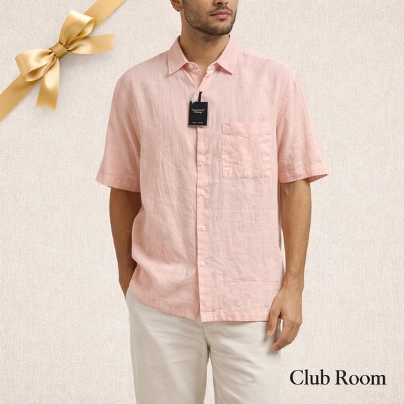 Linen Club Room Luxury Other - Club Room Pink 100% Linen Shirt XXL NWT